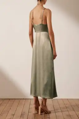 Shona Joy La Lune Cocktail Midi Dress Sage Size 10 for rent on The Volte - image 3