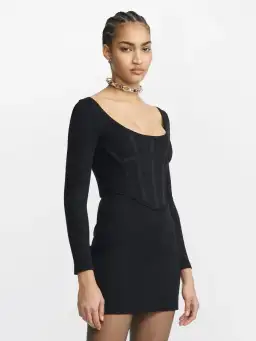 Dion Lee Rib Corset Mini Dress Black Size AU 10 for rent on The Volte - image 3