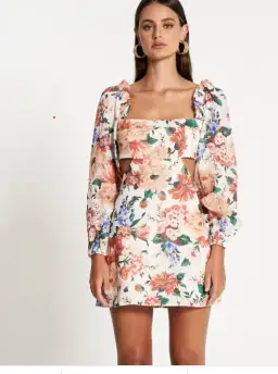 Sofia The Label Goldie Cut Out Mini Dress White Size AU 12 for rent on The Volte - image 1