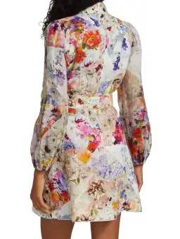 Zimmermann Prima Belted Mini Dress Patchwork Floral Size 1 / Au 10 for rent on The Volte - image 2