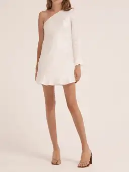 Third Form Running Water One Shoulder Mini Dress White Size 6 for rent on The Volte - image 1