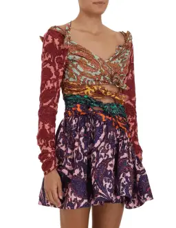 Zimmermann Tiggy Bow Mini Dress Multi Size 1/Au 10 for rent on The Volte - image 3