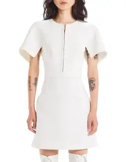 Dion Lee Hook and Eye Crepe Mini Dress White Size 6 for rent on The Volte - image 1