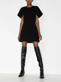 Dion Lee Hook and Eye Crepe Mini Dress Black Size 6 for rent on The Volte - image 1