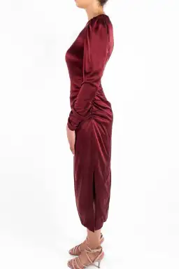 Zimmermann Draped Dress Burgundy Size 3/ Au 14 for rent on The Volte - image 3