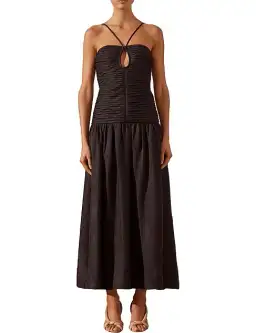 Shona Joy Thea Sleevless Keyhole Midi Dress Black Size 8  for rent on The Volte - image 1