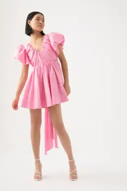 Aje Gretta Bow Back Mini Dress Ballerina Pink Size AU 6 for rent on The Volte - image 1