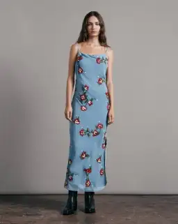 Rag & Bone Jolene Floral Slip Dress Blue Size AU 10 for rent on The Volte - image 1