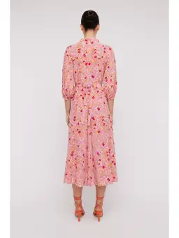 Scanlan Theodore Silk Daisy Floral Dress Peach Size AU 12 for rent on The Volte - image 3