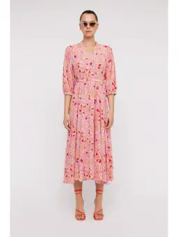 Scanlan Theodore Silk Daisy Floral Dress Peach Size AU 12 for rent on The Volte - image 1
