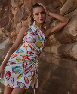 Sonya Moda Nour De La Mer Mini Dress Multi Size 8 / S