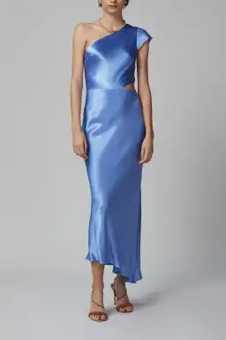 Bec & Bridge Delphine Asymmetrical Midi Dress in Cornflower Blue 

Size 14 / XL