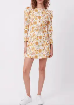 Torannce Edie Mini Dress Vintage Floral Yellow Size AU 8 for rent on The Volte - image 1