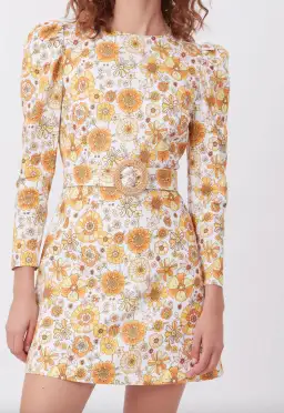 Torannce Edie Mini Dress Vintage Floral Yellow Size AU 8 for rent on The Volte - image 3