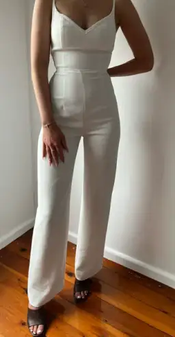 Kookai Oyster Panel Jumpsuit White Size AU 6 for rent on The Volte - image 1