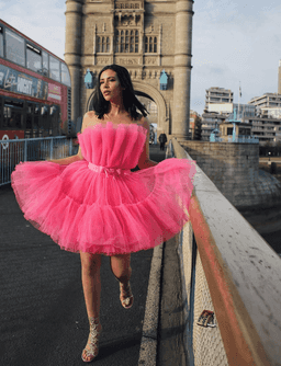 Giambattista Valli Pink Flared Tulle Dress Size 10
