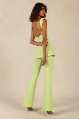 Misha Collection Costanza Bonded Crepe Jumpsuit Lime Green Size S / AU 8