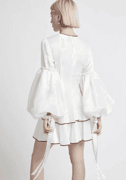 Aje Gracious Tiered Mini Dress White Size 10 for rent on The Volte - image 2