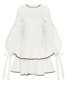 Aje Gracious Tiered Mini Dress White Size 10 for rent on The Volte - image 3