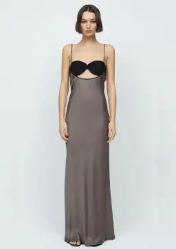 Bec & Bridge Evangeline Strappy Maxi Dress Grey Size 8