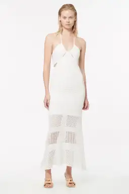 Manning Cartel Highly Strung Knit Halter Dress White Size 14 for rent on The Volte - image 1