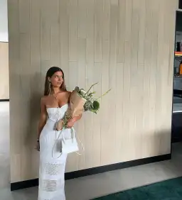 Manning Cartel Highly Strung Knit Halter Dress White Size 14 for rent on The Volte - image 2