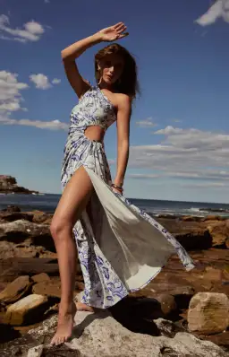 Sonya Moda Nour Paisley Floral Maxi Dress Blue Size 10 / M for rent on The Volte - image 1