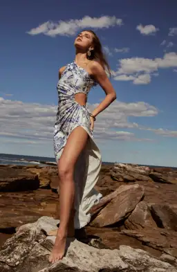 Sonya Moda Nour Paisley Floral Maxi Dress Blue Size 10 / M for rent on The Volte - image 2