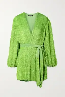 Retrofete Gabrielle Sequin Robe Lime Green Size AU 8 for rent on The Volte - image 3