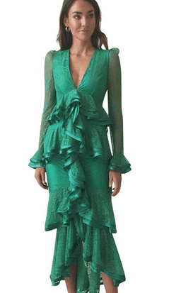 Nicola Finetti Maia Green Dress size 8 for rent on The Volte - image 1