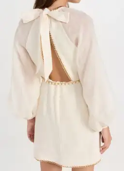 Zimmermann Rouleau Chain Mini Dress Pearl Size 0 / Au 8 for rent on The Volte - image 2