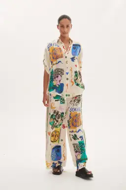 Alemais Soleil Oversized Shirt and Pant Set Print Size 8