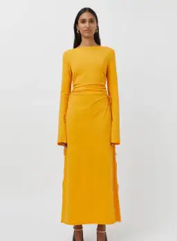 Camilla and Marc Alexandre Midi Dress in Marigold Yellow Size 10 for rent on The Volte - image 10