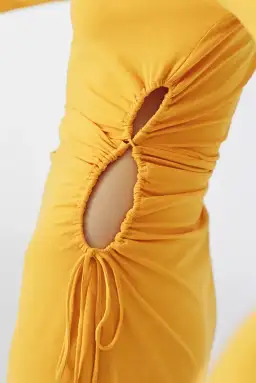 Camilla and Marc Alexandre Midi Dress in Marigold Yellow Size 10 for rent on The Volte - image 9