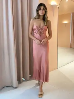 Shona Joy Eloise Lace Up Dress Pink Size AU 8 for rent on The Volte - image 1