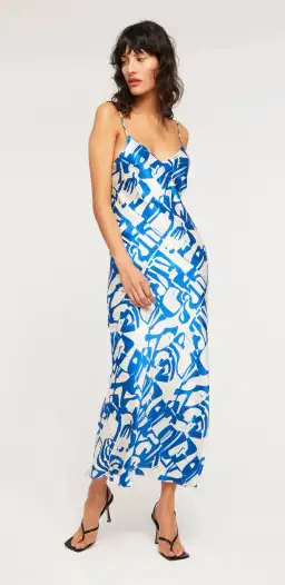Ginia Fresco Dress Blue Multi Size 8 for rent on The Volte - image 3