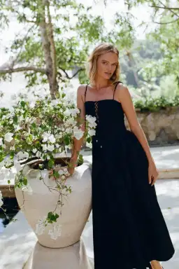 Steele the Label Midi Black Kate Dress in Black Ink Size 8 for rent on The Volte - image 5