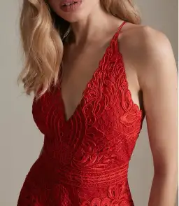 Karen Millen structured applique halter maxi dress Red Size AU 10 for rent on The Volte - image 3