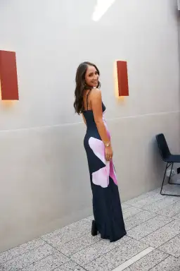 With Harper Lu Black Lily Floral Slip Dress Size M / Au 8 - 10 for rent on The Volte - image 2