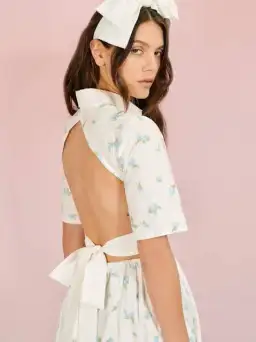 Sister Jane Dream Lapis Shell Shirt Dress Brilliant White Size M+ / Au 12 for rent on The Volte - image 3