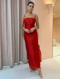 Sir the Label Lucelia Cut Out Midi Dress Red Size 10 for rent on The Volte - image 1