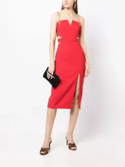 Rebecca Vallance Scarlett Chain Midi Dress Red Size 10 for rent on The Volte - image 3