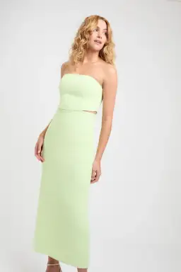 Kookai Oyster Cut Out Midi Dress Lime Green Size 40/Au 12 for rent on The Volte - image 2