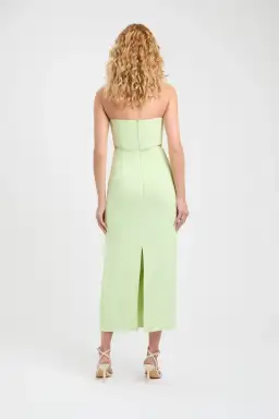 Kookai Oyster Cut Out Midi Dress Lime Green Size 40/Au 12 for rent on The Volte - image 3