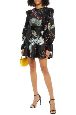 Zimmermann Ladybeetle Sequin Mini Dress Black Size 1 / Au 10