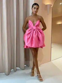 Helen O’connor Valentine Dress In Flamingo Pink Size AU 10 for rent on The Volte - image 1