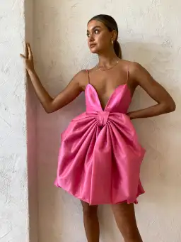 Helen O’connor Valentine Dress In Flamingo Pink Size AU 10 for rent on The Volte - image 2