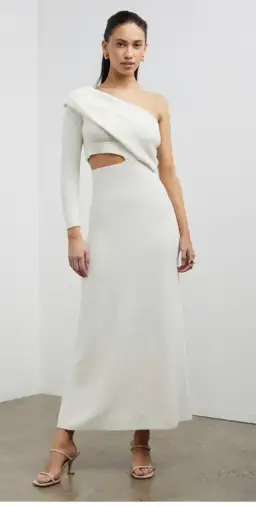 Camilla and Marc Javier Knit Cut-out Midi Dress in White Size S / AU 8 for rent on The Volte - image 7