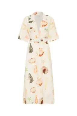 Palm Noosa Souvenir Midi Dress in Shells Size 10  for rent on The Volte - image 3