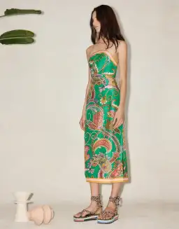 Alemais Marion Bodice Dress Emerald/Print Size 8 for rent on The Volte - image 2